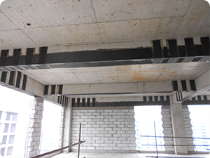 2.梁粘贴碳纤维加固